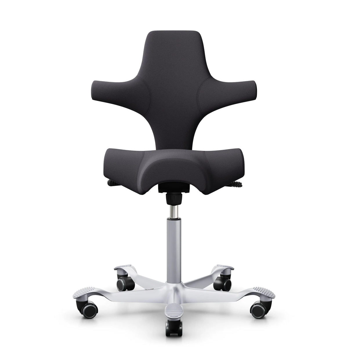 HÅG Capisco 8106 - EXR145 Charcoal / Zilver / 200 mm / Wielen voor harde vloer