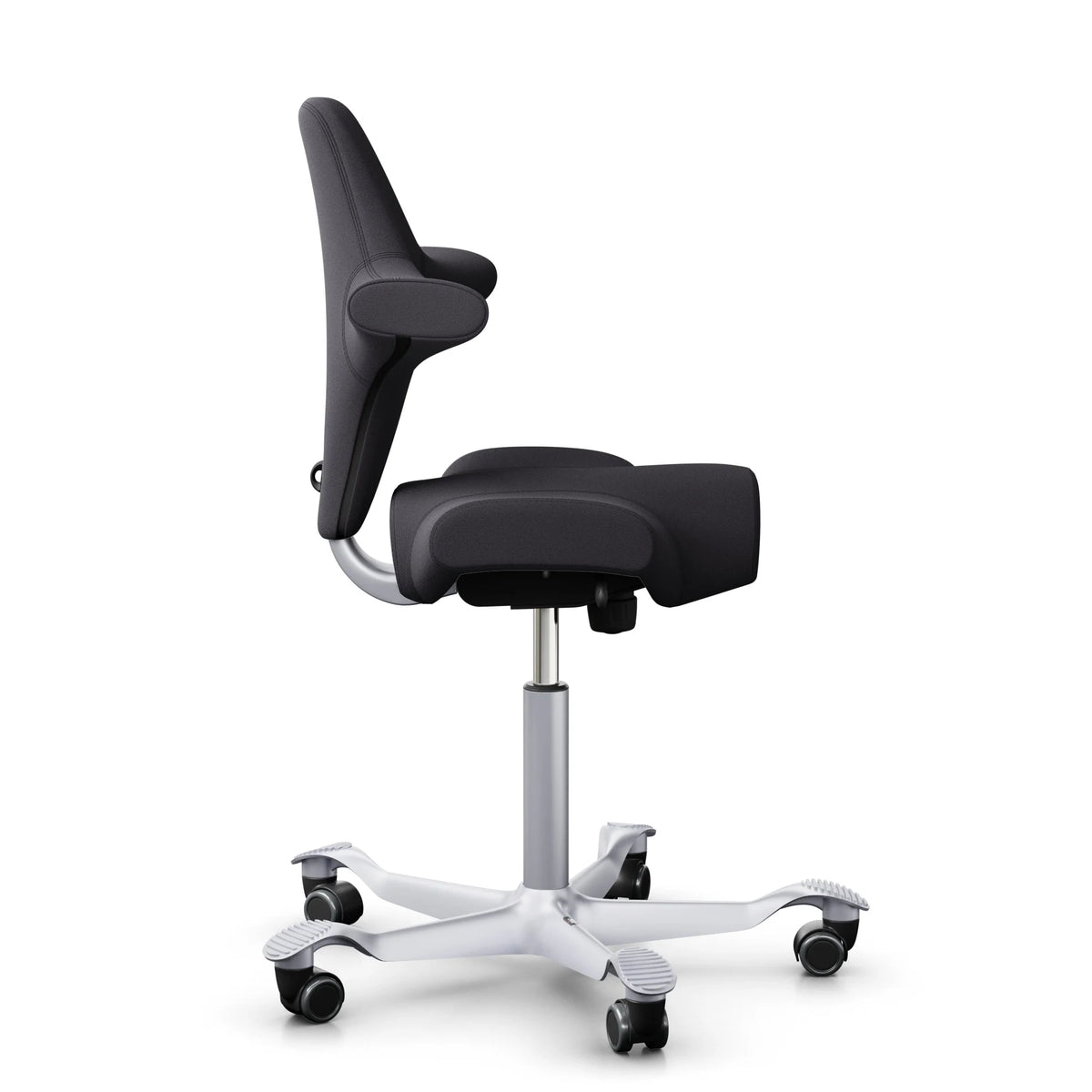 HÅG Capisco 8106 - EXR145 Charcoal / Zilver / 200 mm / Wielen voor harde vloer